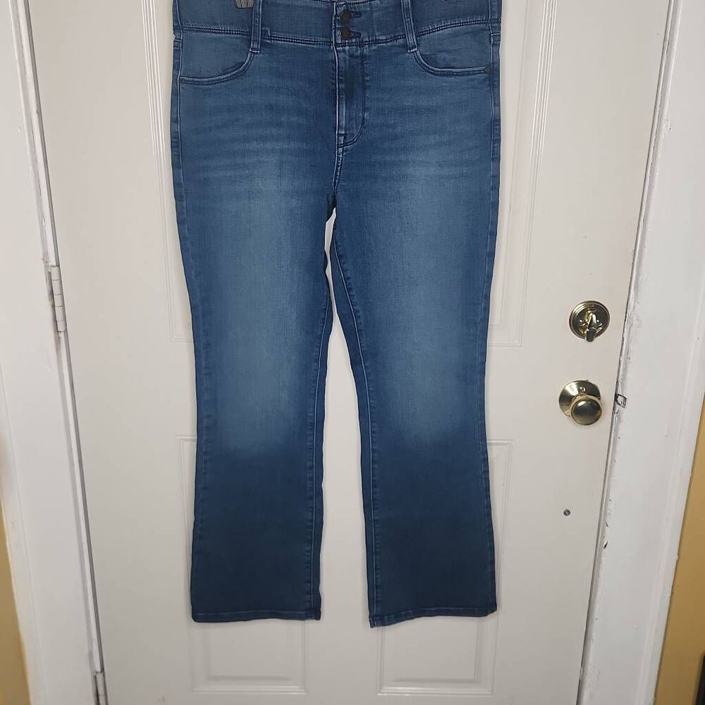 Nine west mid rise boot cut denim stretch jeans women's size 14